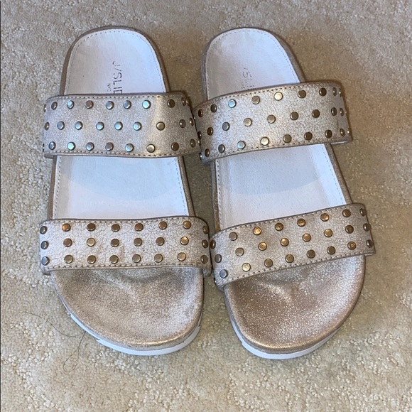 J/Slides NYC Birkenstock Metallic Studded Sandals - Picture 5 of 6